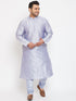 Vastramay Men's Plus Size Lavender Silk Blend Kurta Pyjama Set